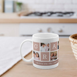 Caneca De Café Vovó Colagem de Fotos e Nomes de Netos
