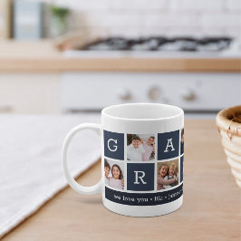 Caneca De Café Vovó Colagem de Fotos e Nomes de Netos