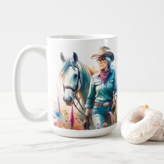 Caneca De Café Vovó Cowgirl (Com Donut)