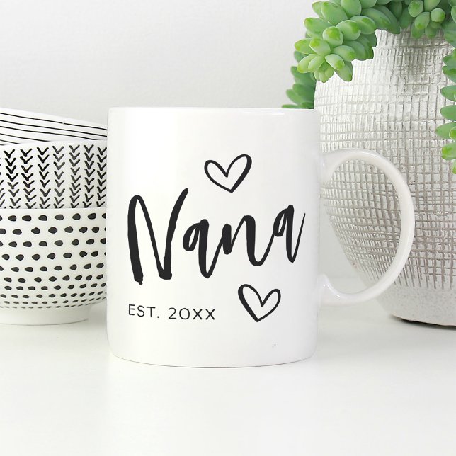 Caneca De Café Vovó criada no ano da Nana (Criador carregado)