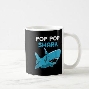 Caneca De Café Vovô da Família Engraçado de Tubarão pop-pop