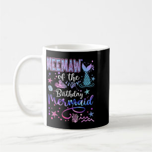 Caneca De Café Vovó Da Sereia De Aniversário Engraçado 1º Anivers