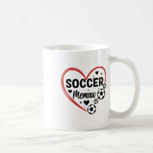 Caneca De Café Vovó de Futebol Coração Jogador de Futebol Vovó 