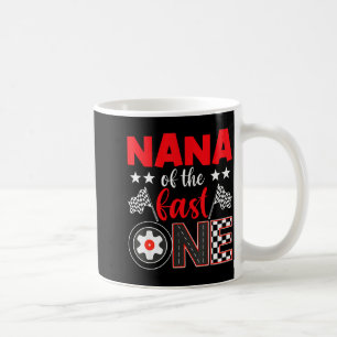 Caneca De Café Vovó do Aniversário do Carro de Corrida 1º da Famí