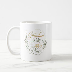Caneca De Café Vovó É Meu Lugar Feliz Aniversário