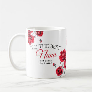 Caneca De Café Vovó Elegante Rosa vermelha