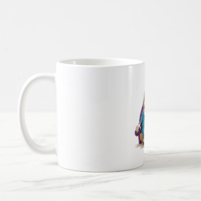Caneca De Café Vovó Engraçada Bolo Enorme e Presente de Dinheiro (Esquerda)