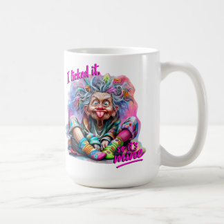 Caneca De Café Vovó engraçada "Eu licenciei, então é meu" retrato