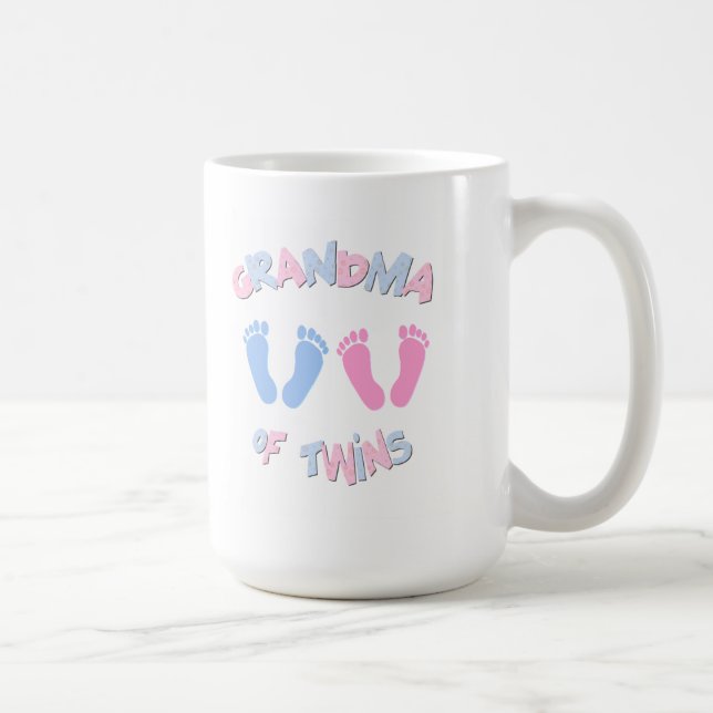 Caneca De Café Vovó, Eu Amo Meus Gêmeos (Direita)