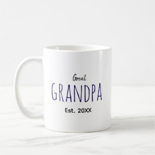 Caneca De Café Vovô excelente Est. Ideia de presente do vovô do E