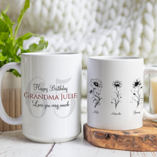 Caneca De Café Vovó Floral Vovô Girassol Aniversário