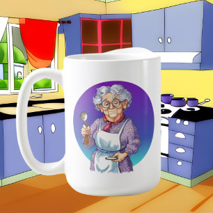 Caneca De Café vovó fofa adicionar a mensagem aquarela