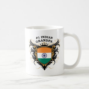 Caneca De Café Vovô indiano do número um