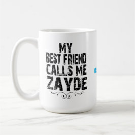 Caneca De Café Vovô Judeu Meu Melhor Amigo Me Chama Zayde Grand