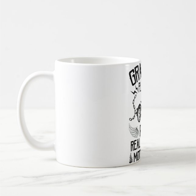 Caneca De Café vovô motocicleta engraçada lama dá ioga engraçado  (Esquerda)
