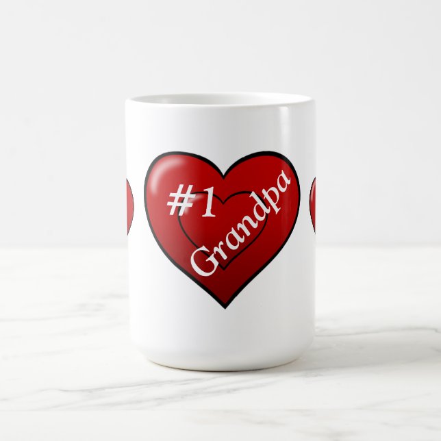 Caneca De Café Vovô Mug/#1 com corações (Centro)