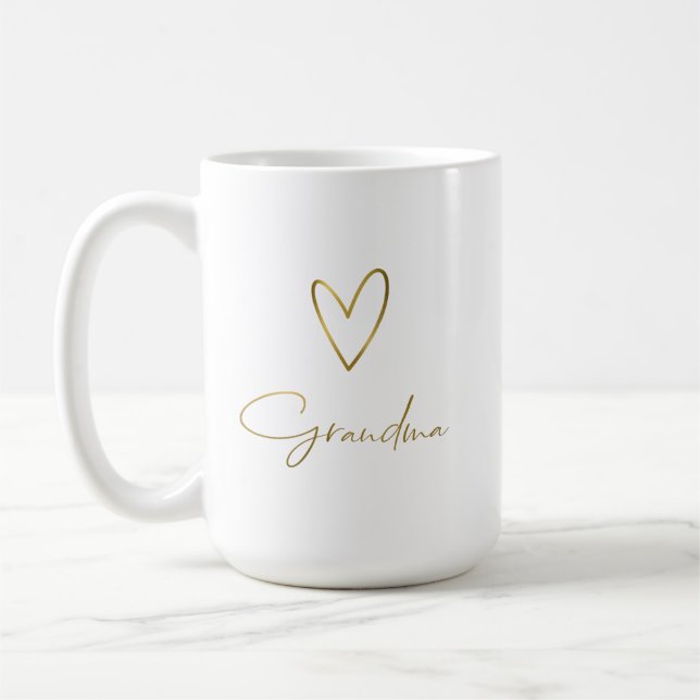 Caneca De Café Vovó Mug com Design Dourado (Esquerda)