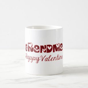 Caneca De Café Vovó Namorados Feliz Tipografia Cupida Cupida