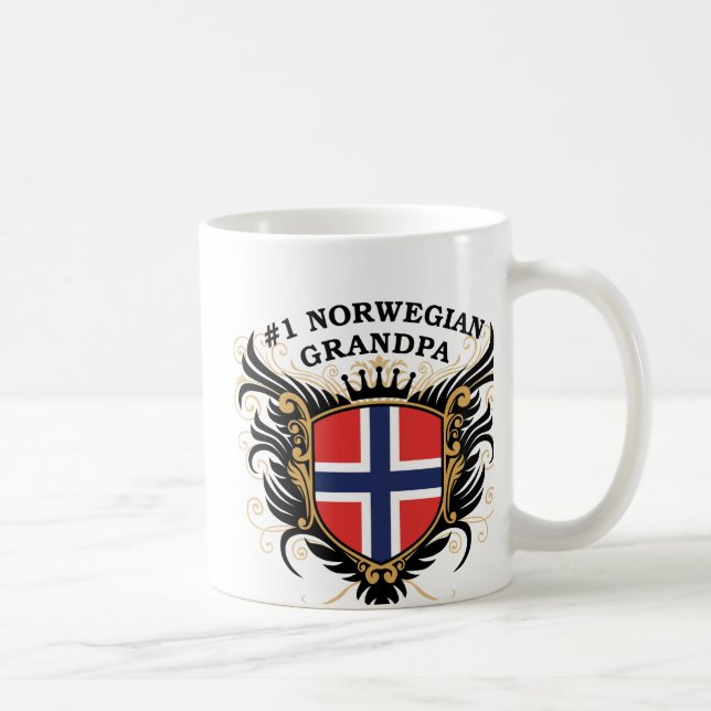 Caneca De Café Vovô norueguês do número um (Direita)