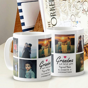 Caneca De Café Vovó nós te amamos Script Netos Colagem de Fotos