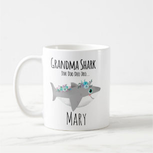 Caneca De Café Vovó Tubarão Personalizada Doo Doo Doo