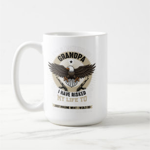 Caneca De Café Vovô Veterano - Eu Arrisquei Minha Camisa De Vida