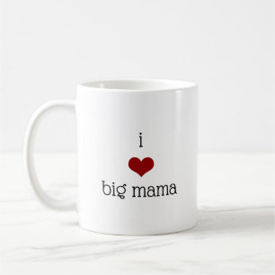 Caneca De Café vovó vovó, eu amo o coração vermelho da mamãe