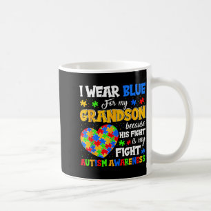 Caneca De Café Vovó Vovô Eu Uso Azul Pelo Meu Neto Autismo