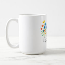 Caneca De Café Vovó Wildflower Mug | Est Personalizado. Ano -
