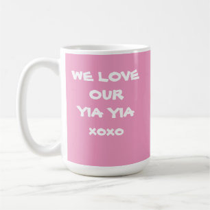 Caneca De Café Vovó YIA YIA Modern Cute amamos nossa YIA YIA 