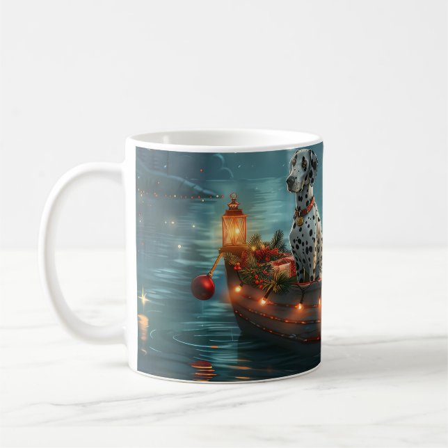 Caneca De Café Voyage festiva do Natal Dalmático (Esquerda)