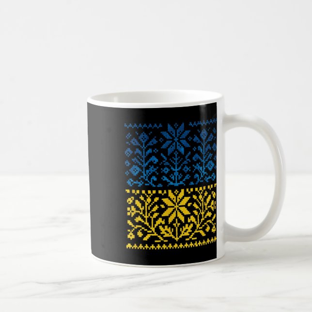 Caneca De Café Vyshyvanka Girassol Ucraniano (Direita)