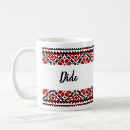 Caneca De Café Vyshyvanka ucraniana / bordado Dido mug