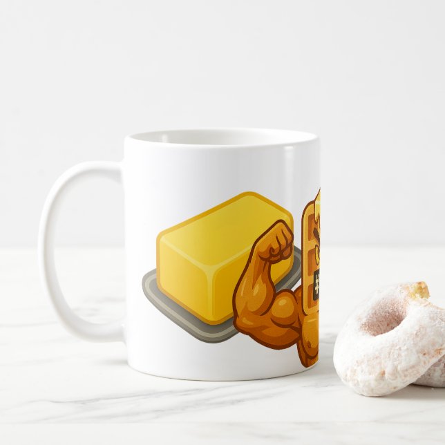 Caneca De Café Waffle de Manteiga (Com Donut)