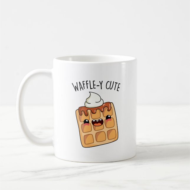Caneca De Café Waffle y Funny Waffle Pun (Esquerda)