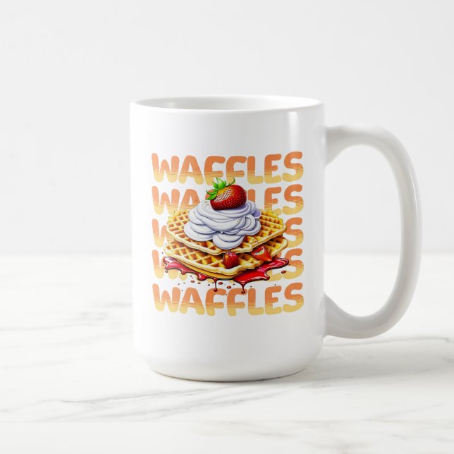 Caneca De Café Waffles cobertas por morangos (Direita)