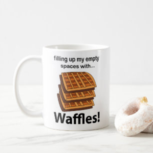 Caneca De Café Waffles Preenchendo Meus Espaços Vazios Com Waffle