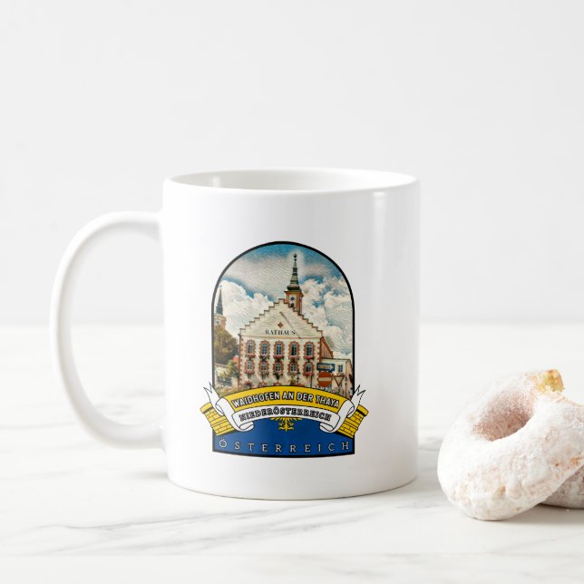 Caneca De Café Waidhofen an der Thaya Niederösterreich Souvenir  (Com Donut)