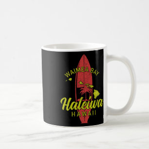 Caneca De Café Waimea Y Haleiwa Havaí Prancha de Surf Surfista