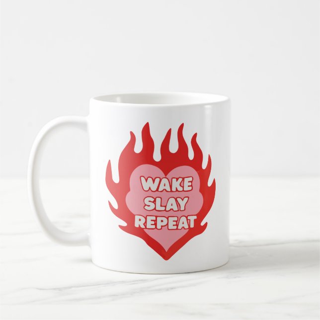Caneca De Café Wake slay repeat (Esquerda)