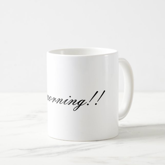 Caneca De Café Wake Up Happy! Good Morning!! Mug (Frente Esquerda)
