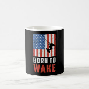 Caneca De Café Wakeboard Born To Wake Wakeboarder Wakeboarding