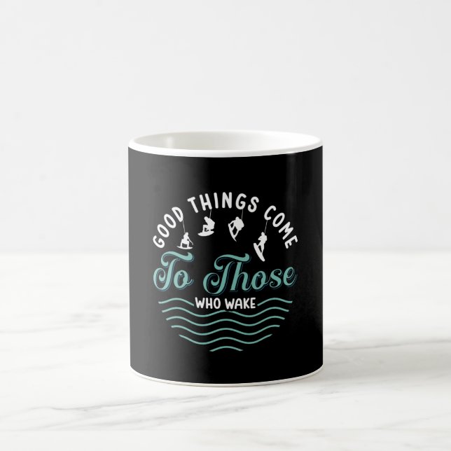 Caneca De Café Wakeboard Good Things Come Wakeboarder Wakesurfing (Centro)