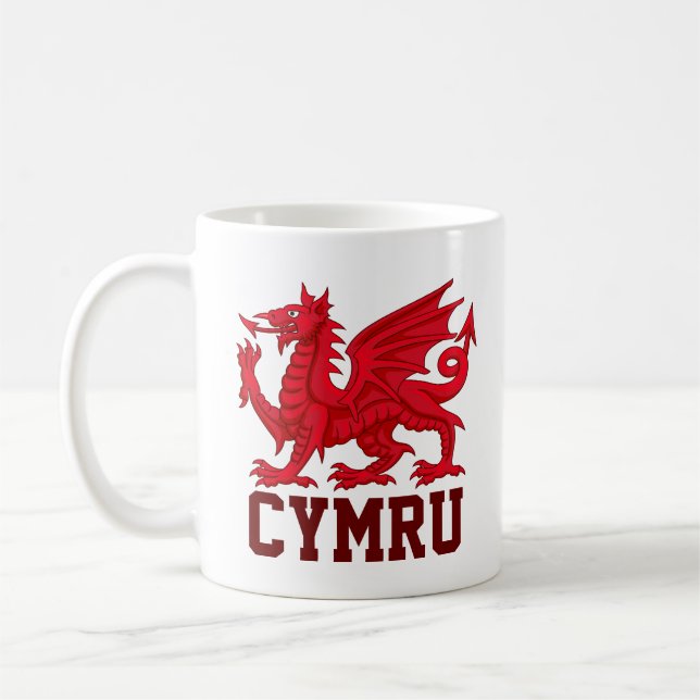 Caneca De Café Wales Red Dragon (Y Ddraig Goch) (Esquerda)