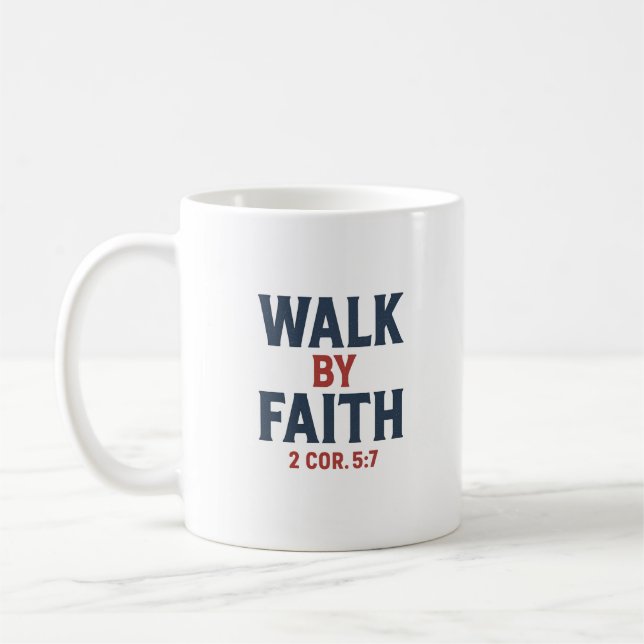 Caneca De Café Walk by Faith Coffee Mug (Esquerda)