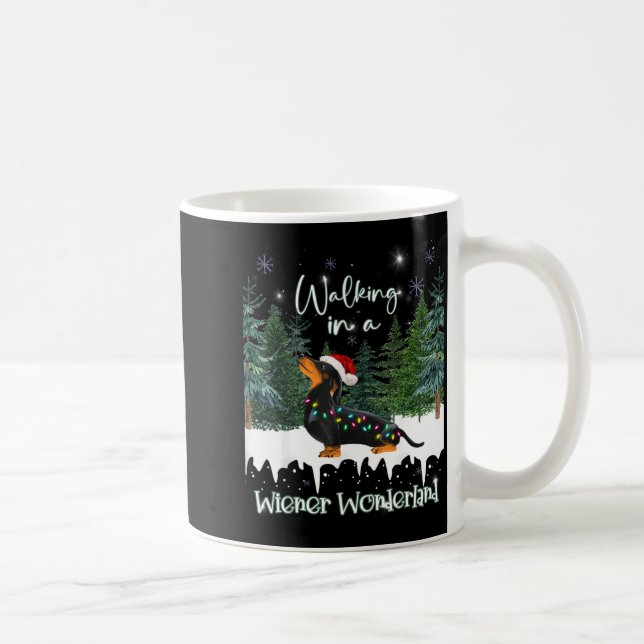 Caneca De Café Walking In A Wiener Wonderland Dachshund  (Direita)
