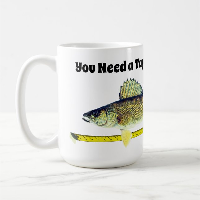 Caneca De Café Walleye engraçados Pike e fita métrica (Esquerda)
