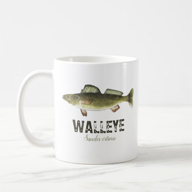 Caneca De Café Walleye Fish Modern Pescador Angler (Esquerda)