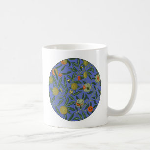 Caneca De Café Wallpaper colorido azul William Morris Pomegranate