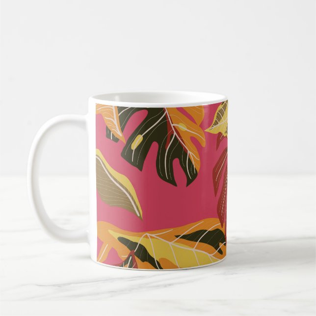 Caneca De Café Wallpaper de ouro Art Deco Nature (Esquerda)